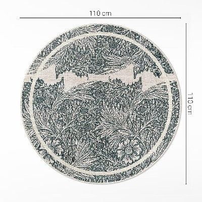 Kerek vinil szőnyeg William Morris virágok