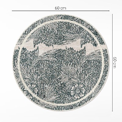 Kerek vinil szőnyeg William Morris virágok