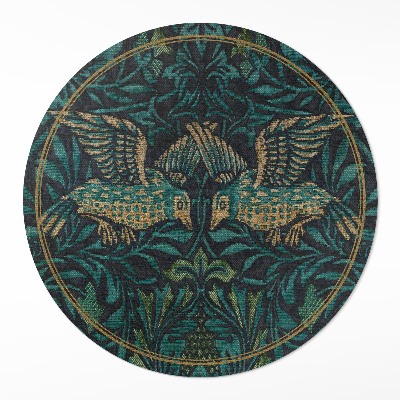 Kerek vinil szőnyeg Madarak William Morris