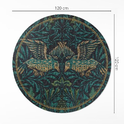 Kerek vinil szőnyeg Madarak William Morris