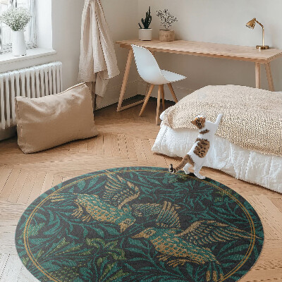 Kerek vinil szőnyeg Madarak William Morris