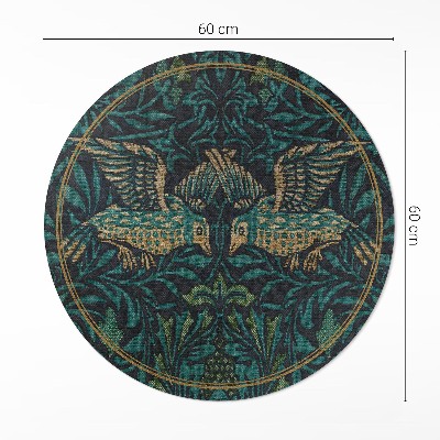 Kerek vinil szőnyeg Madarak William Morris