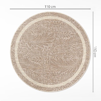 Kerek vinil szőnyeg Vintage boho levelek és gallyak