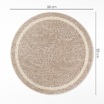 Kerek vinil szőnyeg Vintage boho levelek és gallyak