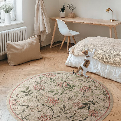 Kerek vinil szőnyeg Finom boho növényzet