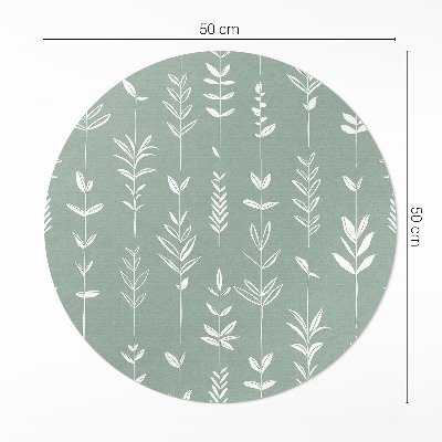 Kerek vinil szőnyeg Apró növények boho finom levelek
