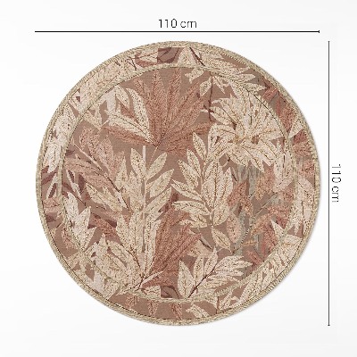 Kerek vinil szőnyeg Levelek boho stílusban vintage növényzet