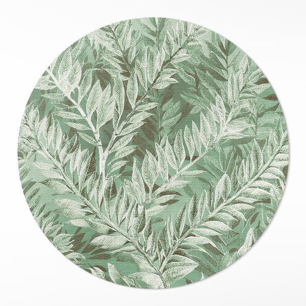 Kerek vinil szőnyeg buja növényzet boho vintage