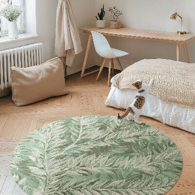 Kerek vinil szőnyeg buja növényzet boho vintage