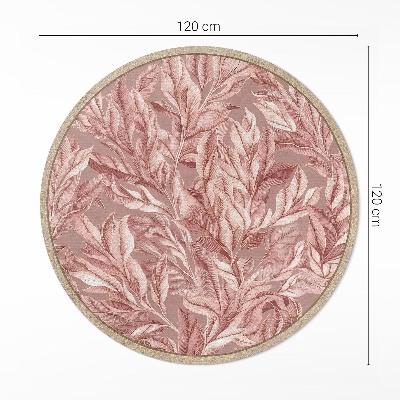 Kerek vinil szőnyeg Finom pasztell boho lombozat