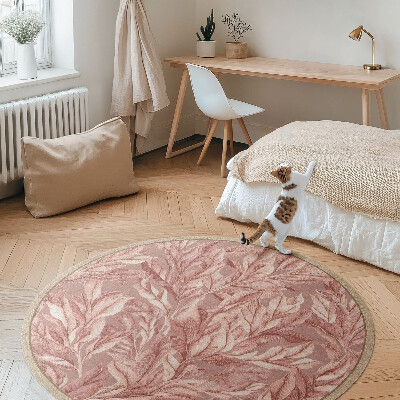 Kerek vinil szőnyeg Finom pasztell boho lombozat