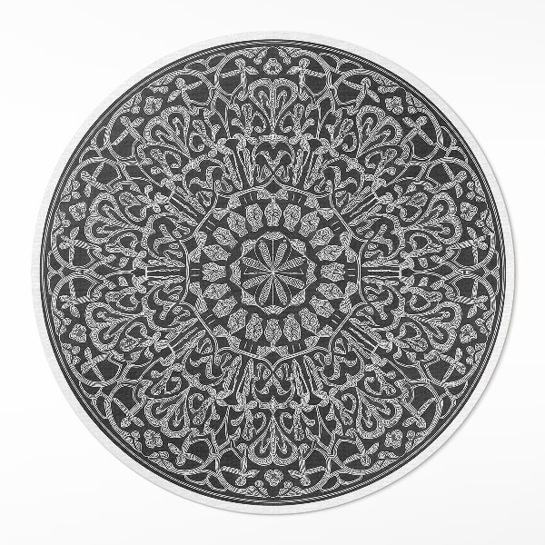 Kerek vinil szőnyeg Keleti mandala geometrikus arabeszk