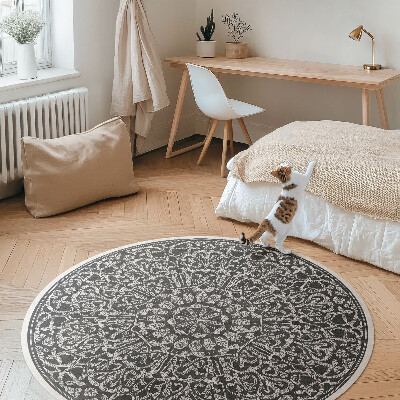Kerek vinil szőnyeg Keleti mandala geometrikus arabeszk