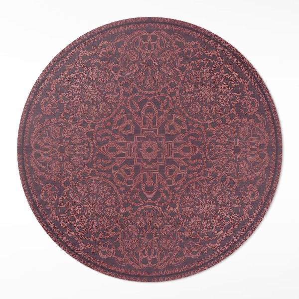 Kerek vinil szőnyeg Dekoratív geometrikus minta vintage stílusban