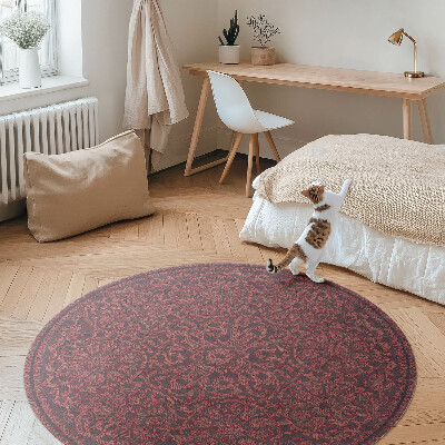 Kerek vinil szőnyeg Dekoratív geometrikus minta vintage stílusban