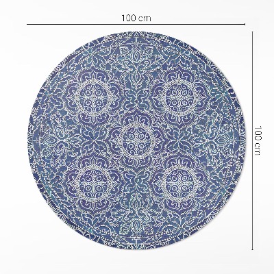 Kerek vinil szőnyeg Gazdagon díszített geometriai minta vintage