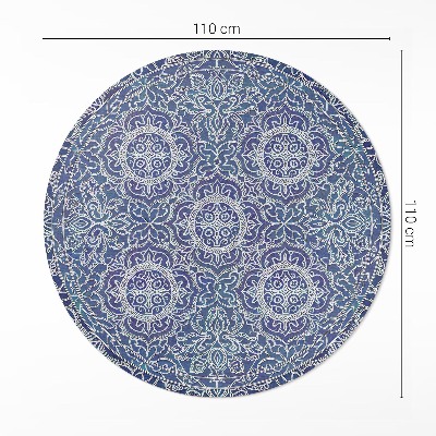 Kerek vinil szőnyeg Gazdagon díszített geometriai minta vintage