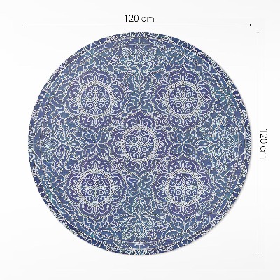 Kerek vinil szőnyeg Gazdagon díszített geometriai minta vintage