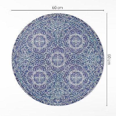 Kerek vinil szőnyeg Gazdagon díszített geometriai minta vintage