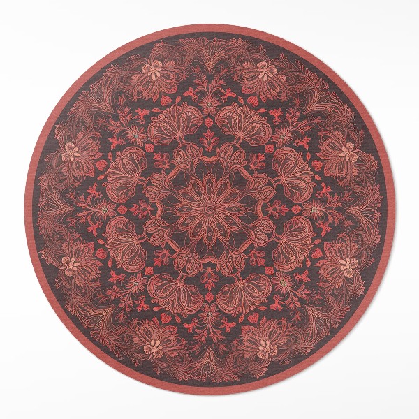 Kerek vinil szőnyeg Sűrített mandala virágos motívumok vintage