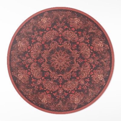 Kerek vinil szőnyeg Sűrített mandala virágos motívumok vintage