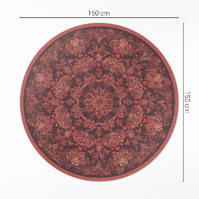 Kerek vinil szőnyeg Sűrített mandala virágos motívumok vintage
