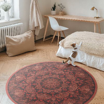 Kerek vinil szőnyeg Sűrített mandala virágos motívumok vintage