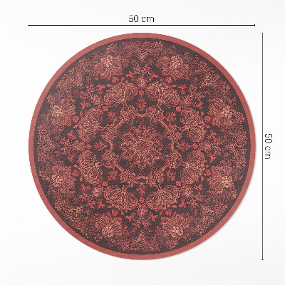 Kerek vinil szőnyeg Sűrített mandala virágos motívumok vintage
