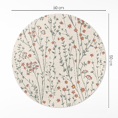 Kerek vinil szőnyeg Apró vadvirágok boho finom rét