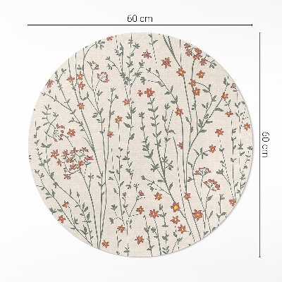 Kerek vinil szőnyeg Apró vadvirágok boho finom rét