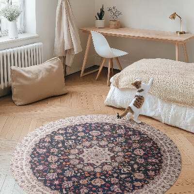 Kerek vinil szőnyeg Vintage dekoratív mandala minta régi stílusban
