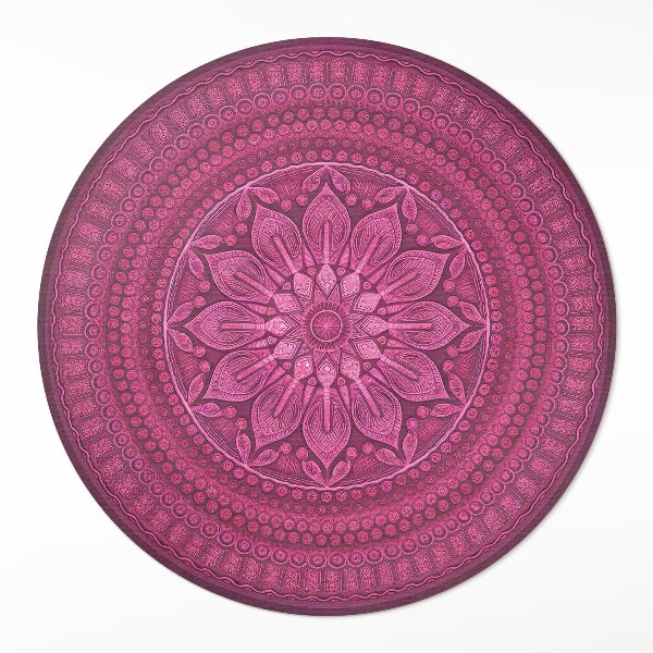 Kerek vinil szőnyeg Dekoratív mandala virágmintával boho