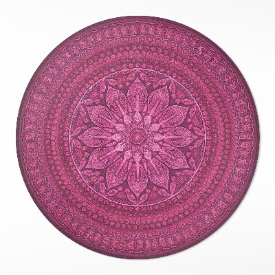 Kerek vinil szőnyeg Dekoratív mandala virágmintával boho
