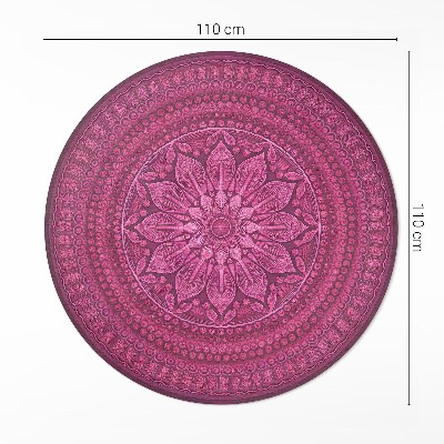 Kerek vinil szőnyeg Dekoratív mandala virágmintával boho