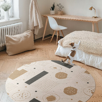 Kerek vinil szőnyeg Absztrakt kompozíció művészi boho minta