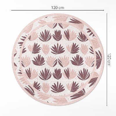 Kerek vinil szőnyeg Boho dekoratív minta pasztell növényekből virágokból álló pasztell dekoratív minta