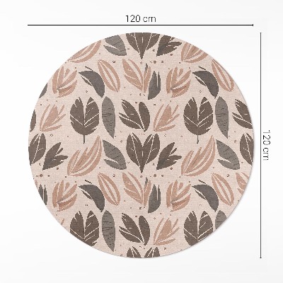 Kerek vinil szőnyeg Illusztráció boho levelek finom stílusban