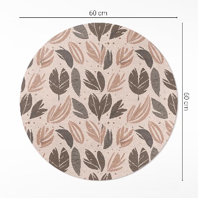Kerek vinil szőnyeg Illusztráció boho levelek finom stílusban