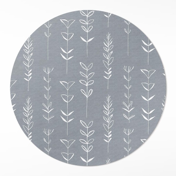 Kerek vinil szőnyeg Finom minimalista növények boho stílusban