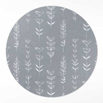 Kerek vinil szőnyeg Finom minimalista növények boho stílusban