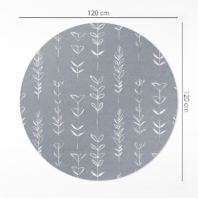 Kerek vinil szőnyeg Finom minimalista növények boho stílusban