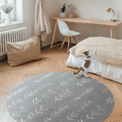 Kerek vinil szőnyeg Finom minimalista növények boho stílusban
