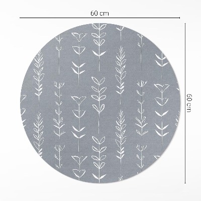 Kerek vinil szőnyeg Finom minimalista növények boho stílusban
