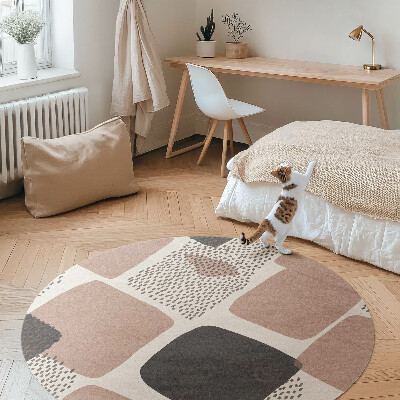 Kerek vinil szőnyeg Foltok absztrakt kompozíciója boho stílusban