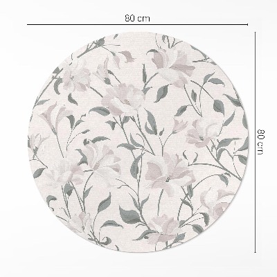 Kerek vinil szőnyeg Finom gyönyörű virágok növények boho stílusban