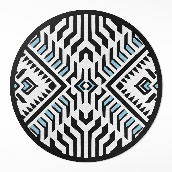 Kerek vinil szőnyeg Geometrikus absztrakt indiai stílusú minta