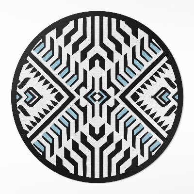 Kerek vinil szőnyeg Geometrikus absztrakt indiai stílusú minta
