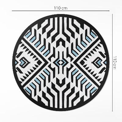 Kerek vinil szőnyeg Geometrikus absztrakt indiai stílusú minta