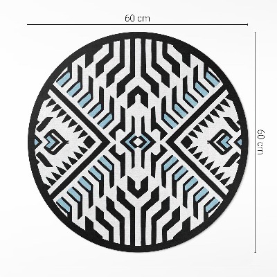 Kerek vinil szőnyeg Geometrikus absztrakt indiai stílusú minta