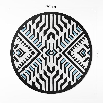 Kerek vinil szőnyeg Geometrikus absztrakt indiai stílusú minta
